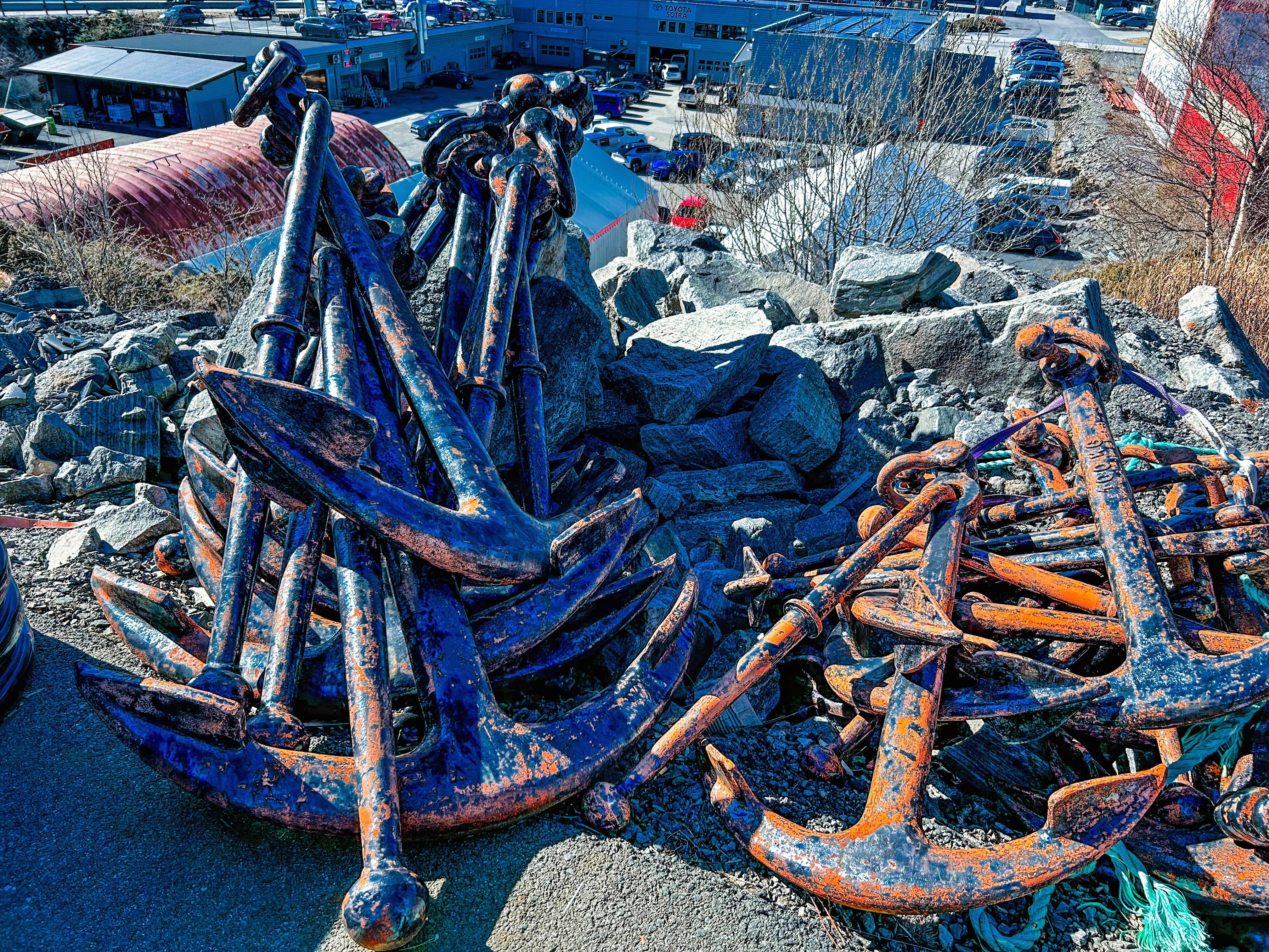 Plough anchors in Bergen, Norway