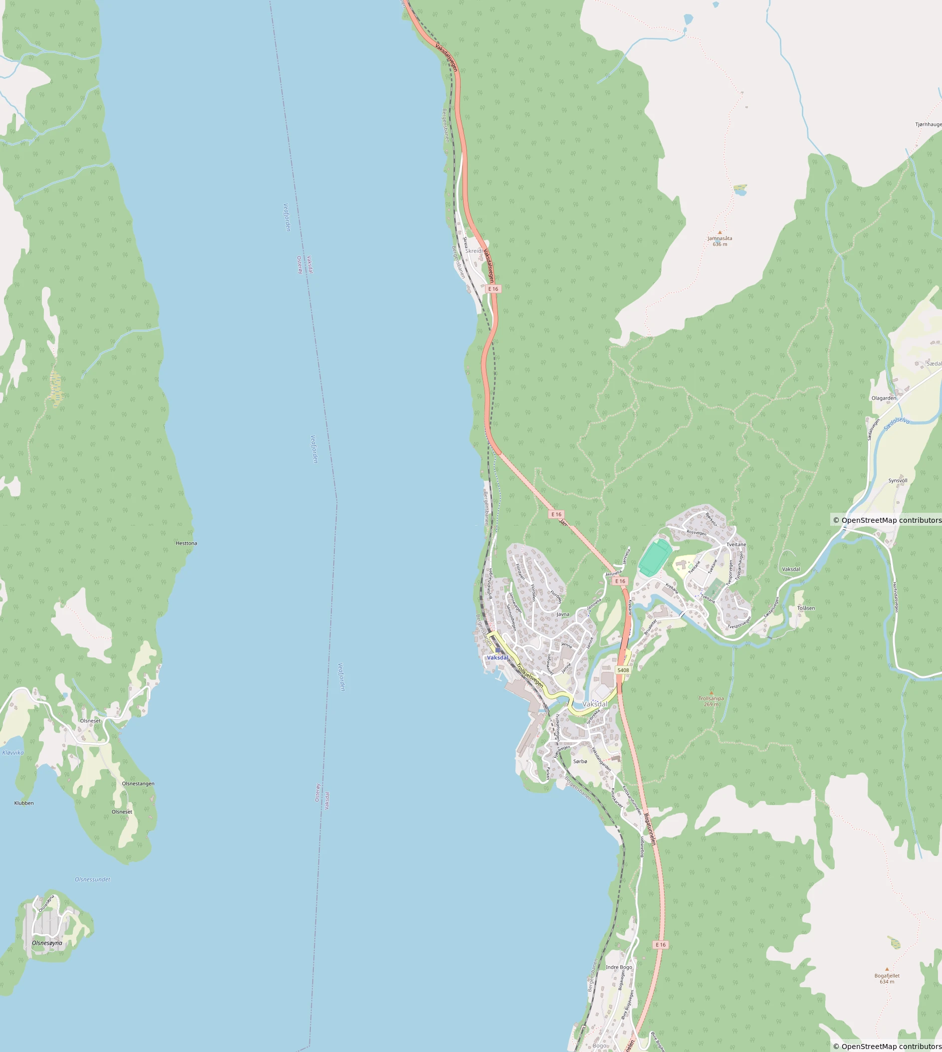 Vaksdal Map